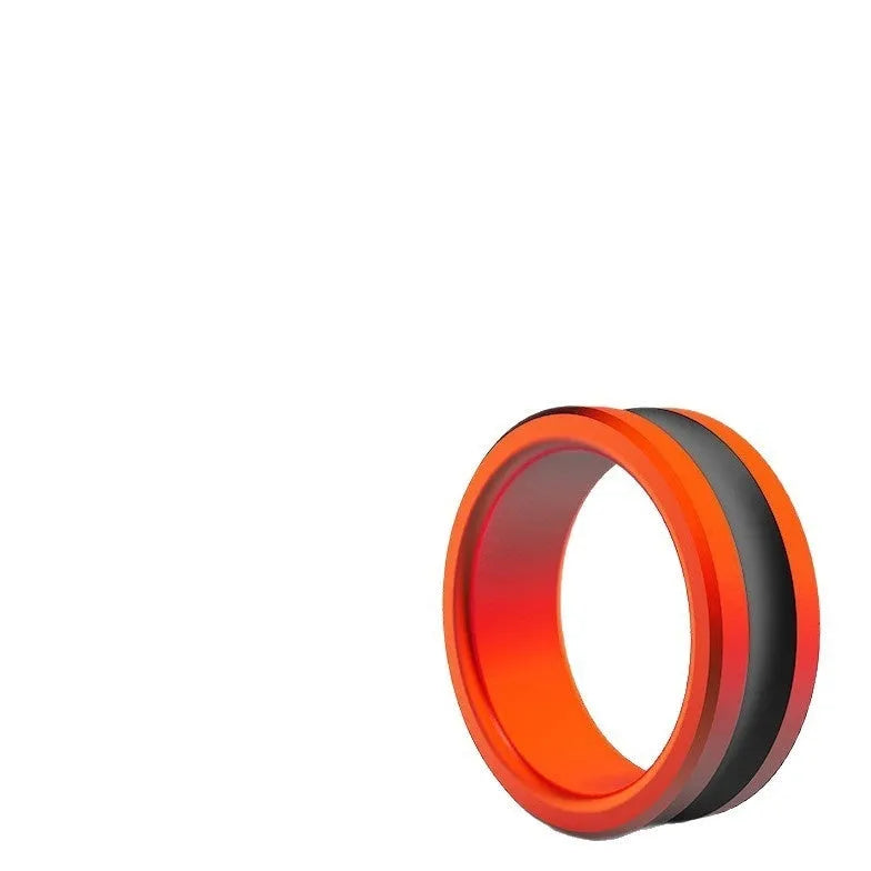 Alloy fishing hand guard tool with non-slip pull loop in orange and silver colour options