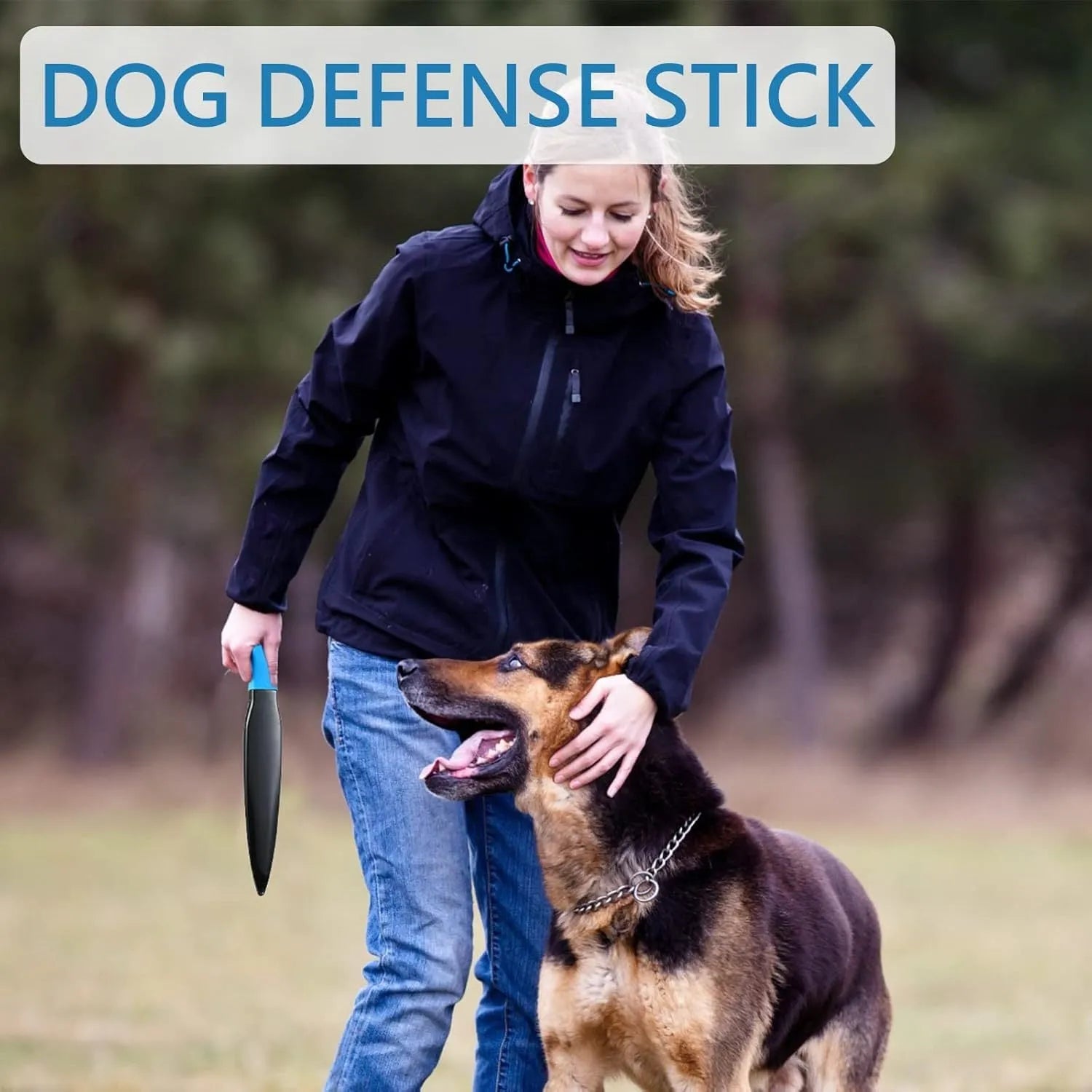 35cm blue-handled dog break stick for training small medium dogs with 90-degree jaw rotation