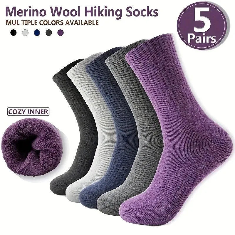 Unisex wool cashmere blend thermal tube socks in middle calf length showing solid colour pattern