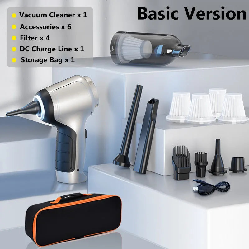 Brushless handheld vacuum cleaner with 12000Pa suction for car and home cleaning applications