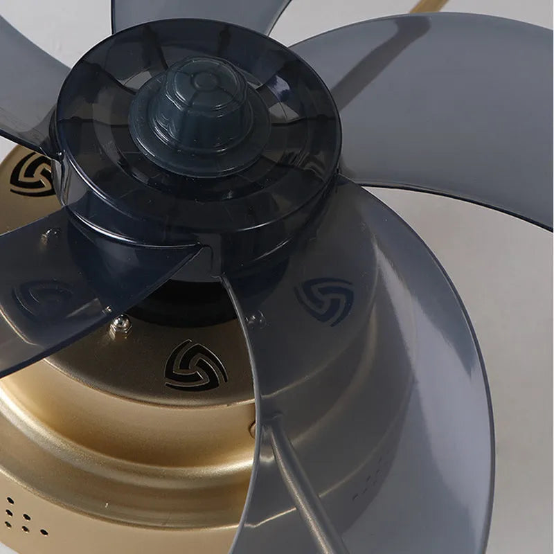 Nordic-style ceiling fan lamp with 50cm blades and LED light in coffee gold colour