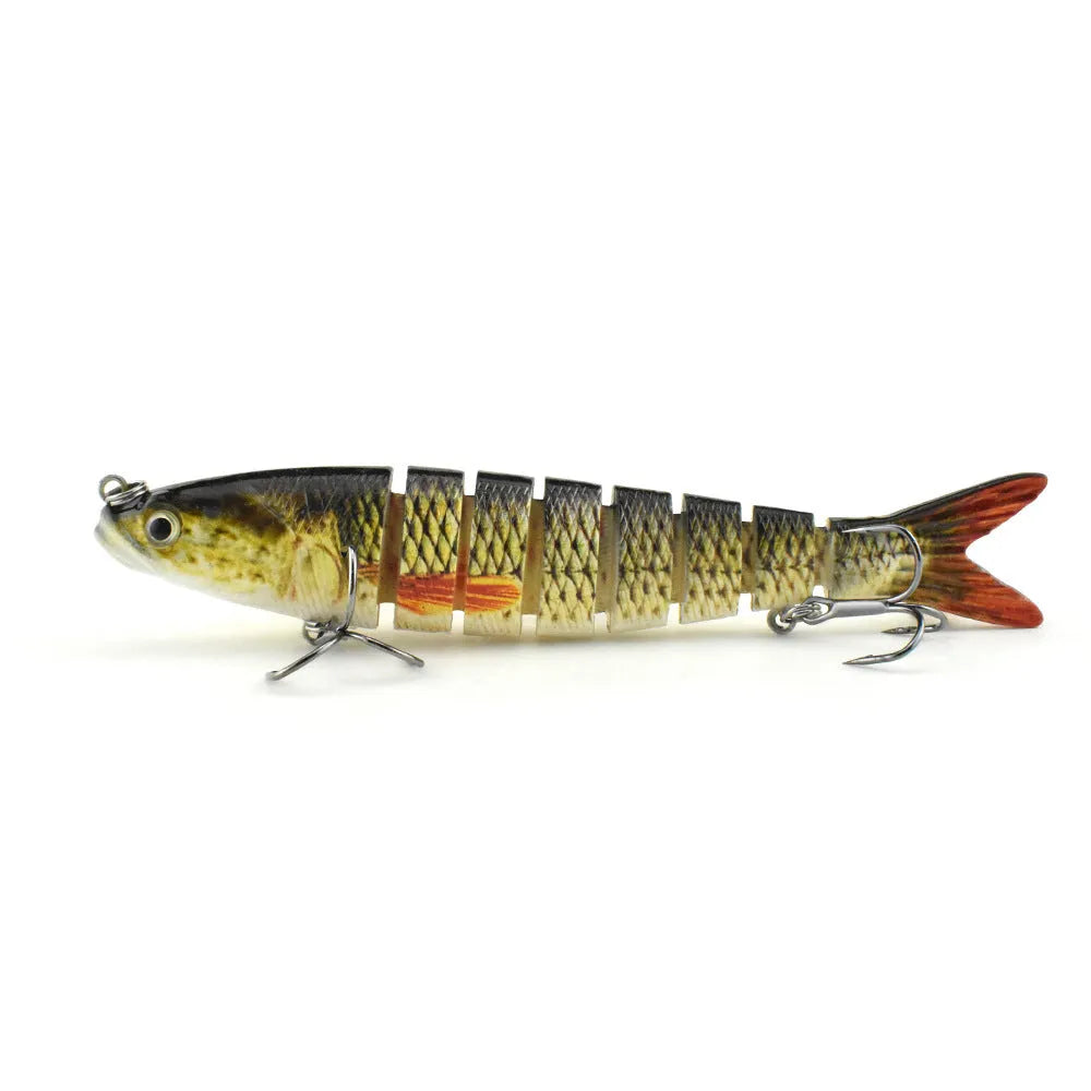 Hard plastic fishing lure with bionic eight fish design, 133mm long, shown in multiple colour options.
