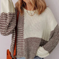 Dark khaki colour block sweater with drop shoulders and adjustable back tie detail