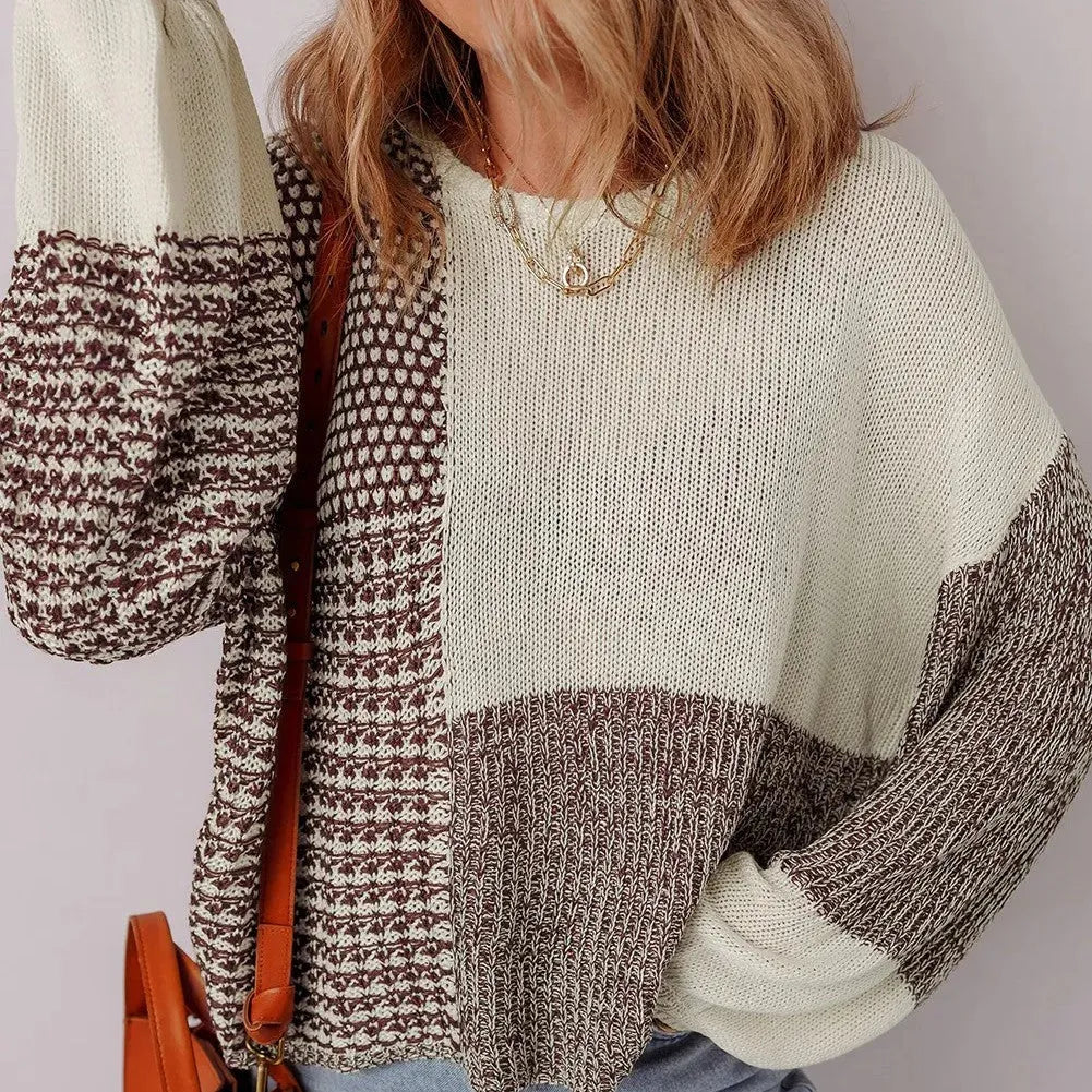 Dark khaki colour block sweater with drop shoulders and adjustable back tie detail