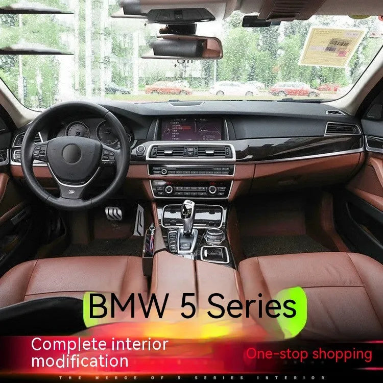 BMW 5 Series F10 F18 interior door handle decorative trim strips in ABS and stainless steel.