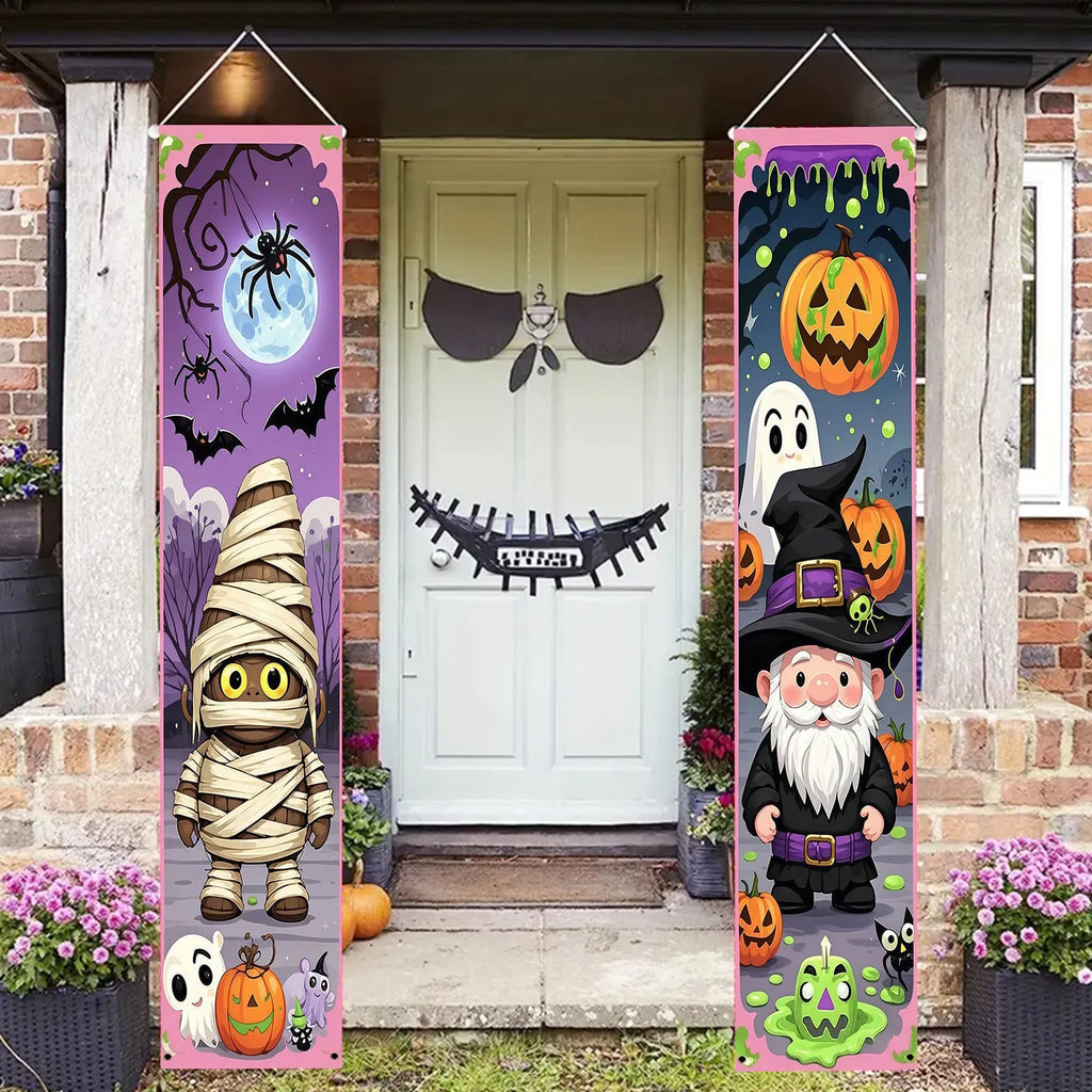 Halloween couplet decorations banner measuring 30x180cm per pair in polyester fabric