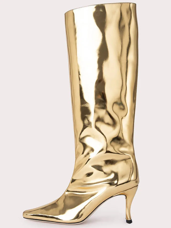 Women's square-toe cowboy boots with 4cm block heel in multiple colour options including snake pattern