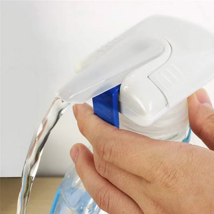 Blue handle pumping water device with 32.5cm straw for transferring milk and beverages between containers