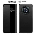 Huawei flip phone case in purple, orange, or black with imitation leather finish and smart sleep window