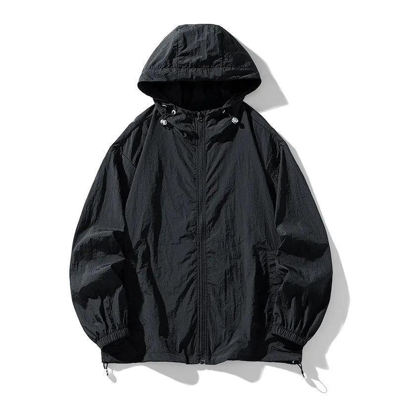 Thin nylon blend loose fit sports coat in various colours for outdoor leisure