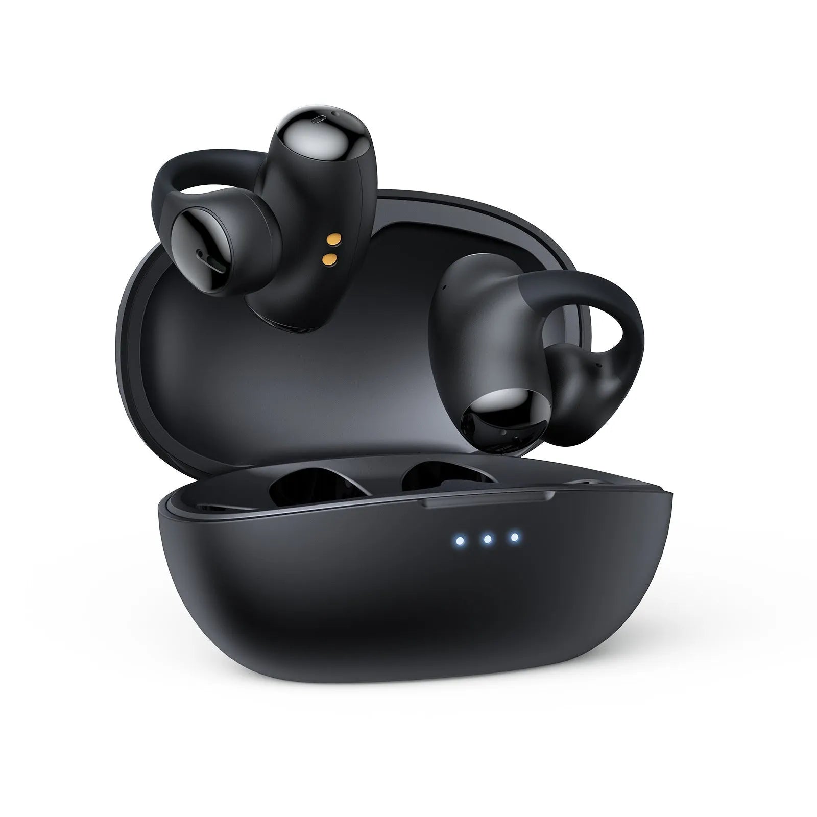 T306 Bluetooth gaming sports headset with clip-on ear hook design in black and white colour options