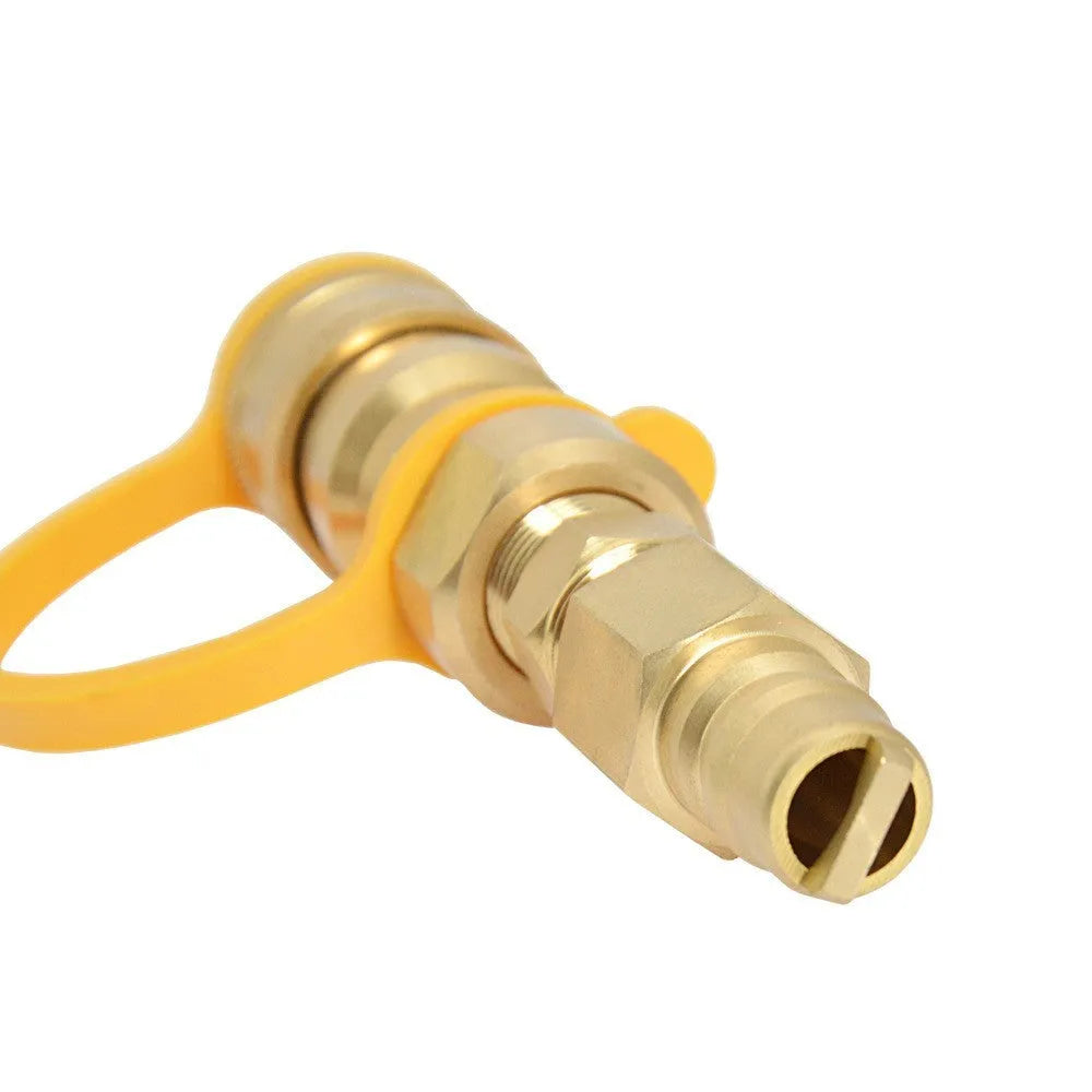 3/8 gas tank connector combination in gold brass with American standard thread for propane conversion