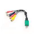 Black 3.5mm and 2.5mm to 5 RCA AV cable, tinned copper, approximately 18cm long