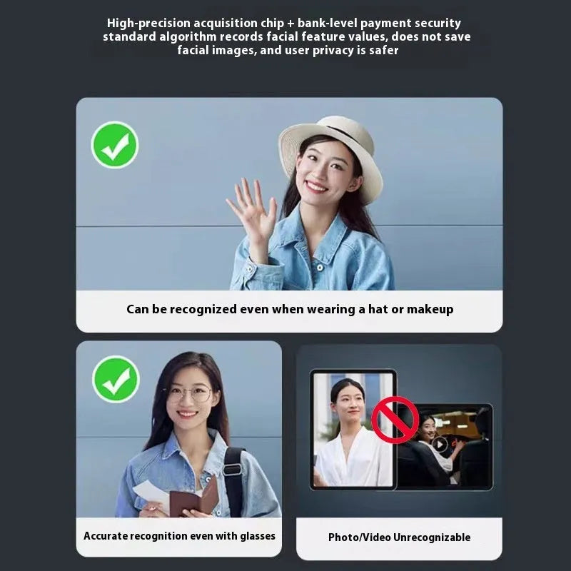Face recognition fingerprint password smart door lock with aluminium alloy construction and USB-C port