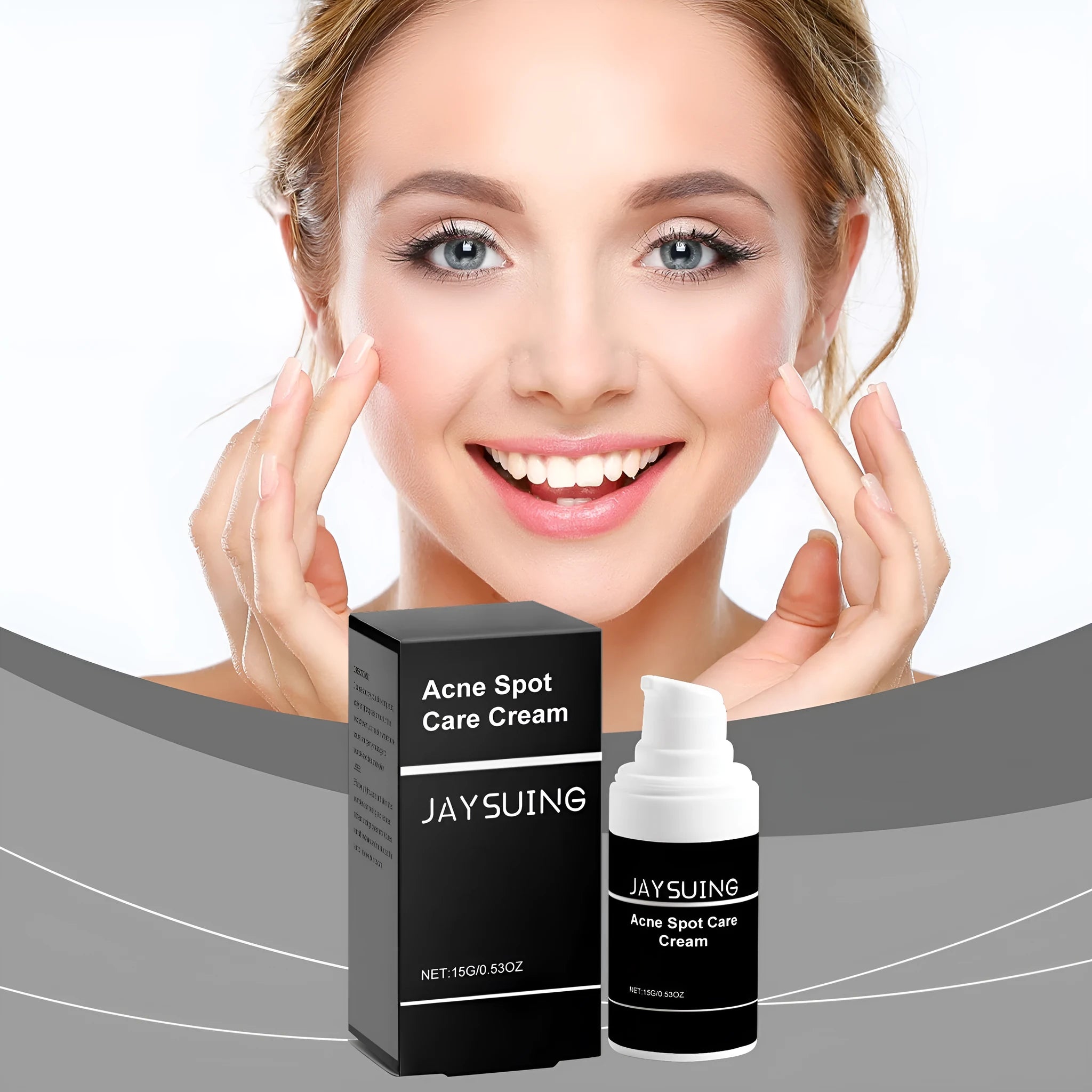 15g tube of acne cream with mint leaf, tea tree oil and aloe vera ingredients