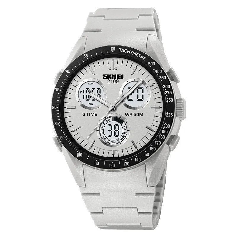 Men's and women's electronic casual watch in camouflage colour with 50m waterproof rating and TPU strap.