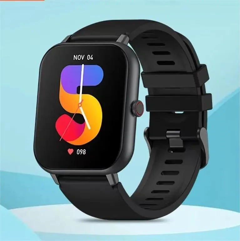 One-Click Link AI Voice Heart Rate Hand Bluetooth Smart Watch in black, silver grey, pink, or khaki with TFT screen and wrist strap