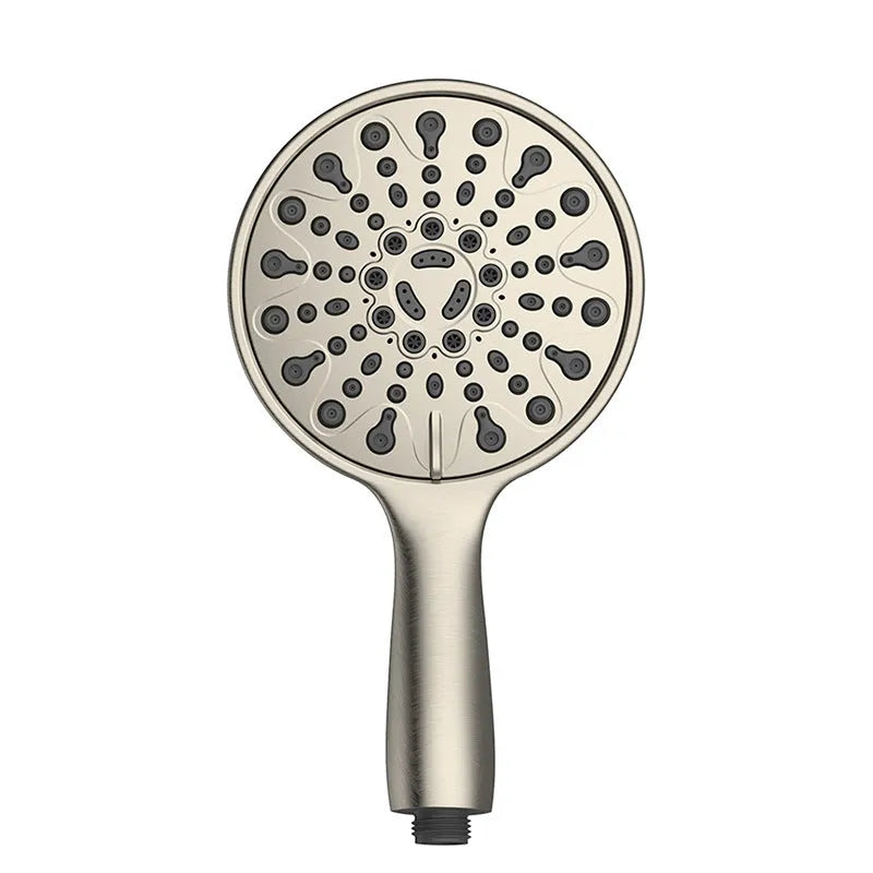 6-inch handheld shower head with six spray functions, electroplated finish, and portable ABS design