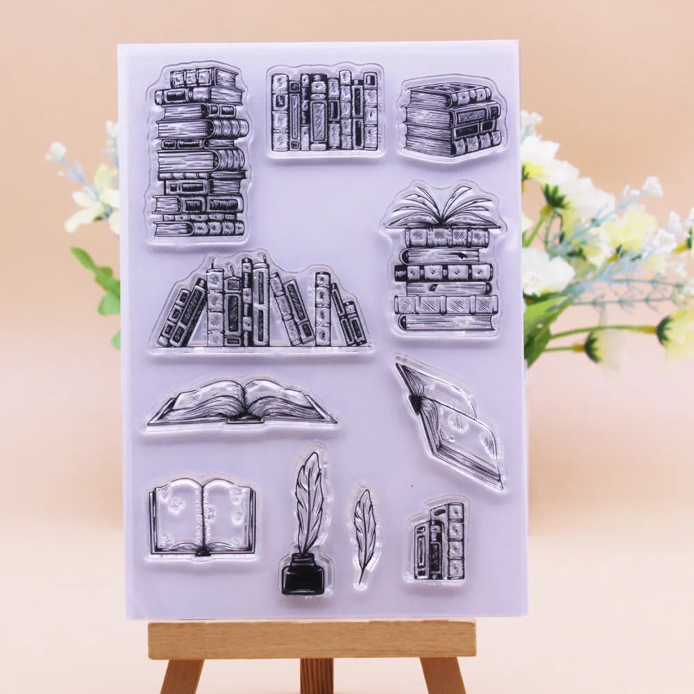 Transparent silicone stamp measuring 11x16cm with seal pattern for handmade greeting cards