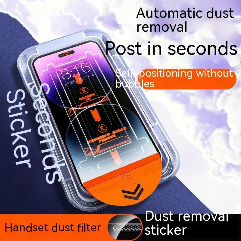 Dust-free warehouse tempered glass screen protector for iPhone with HD clarity and privacy peep-proof option