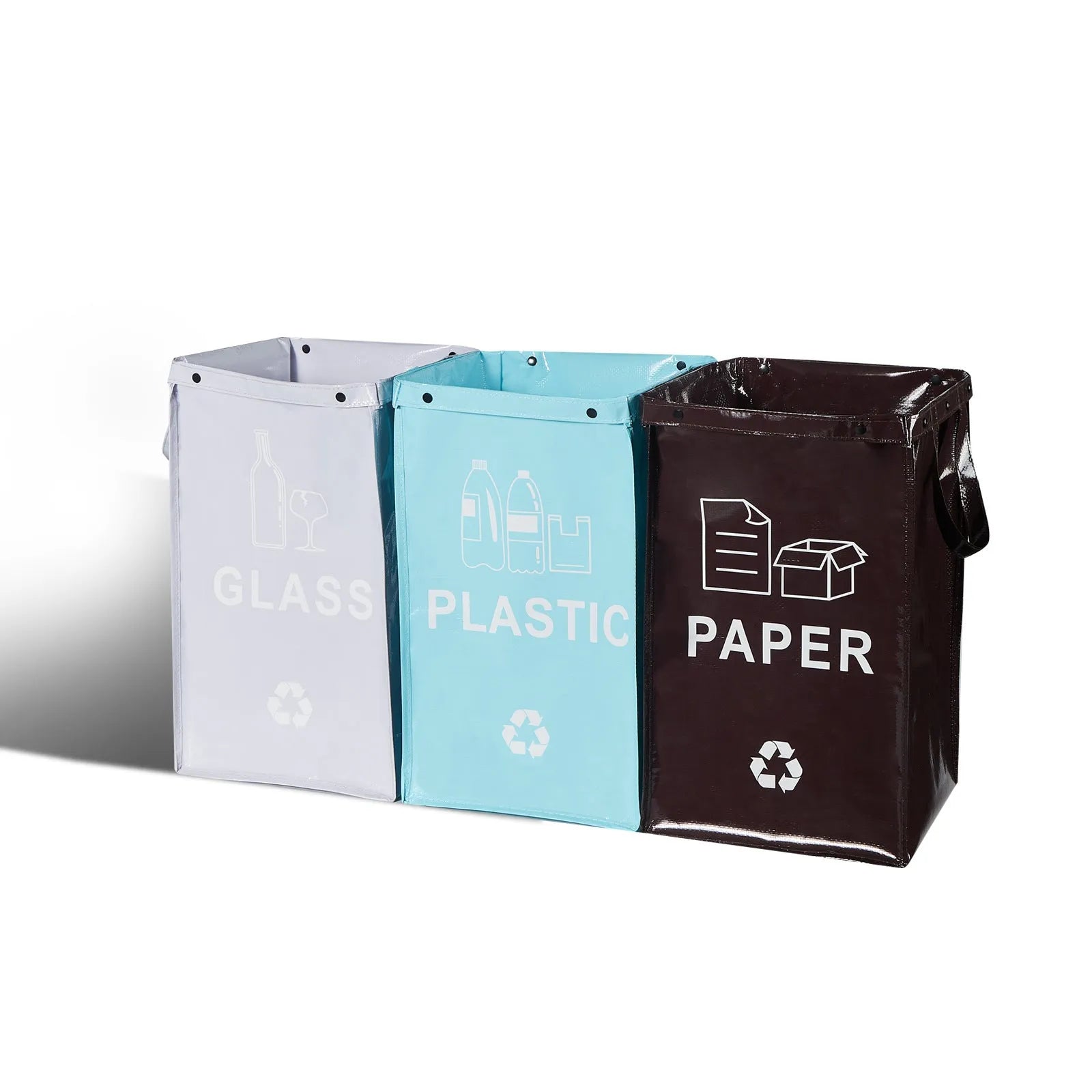 40-litre waterproof handbag with waste segregation compartments measuring 30x50x30cm in PP material