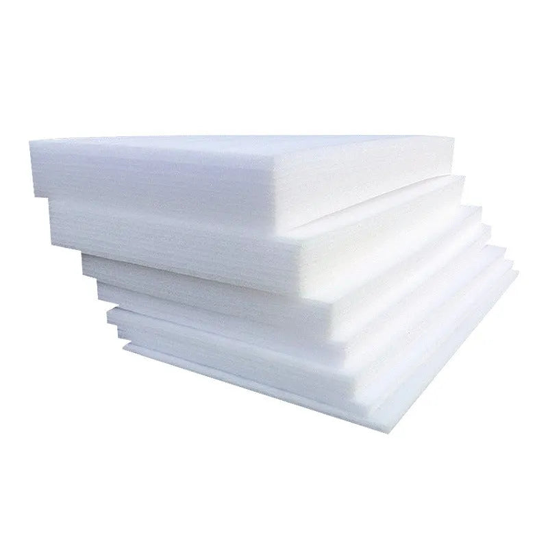 Large white EPE pearl cotton foam board showing its smooth surface and 10mm thickness.