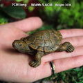Handcrafted resin turtle garden ornament measuring 8cm long with realistic texture and pastoral style
