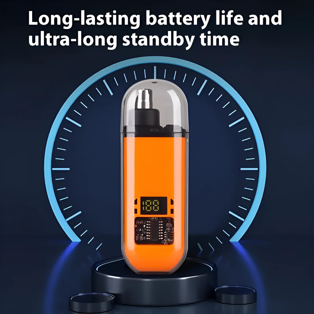 Rechargeable nose hair trimmer with digital display and removable cutter head