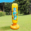 Yellow hamburger pattern inflatable boxing column sandbag measuring 120x25cm for fitness training