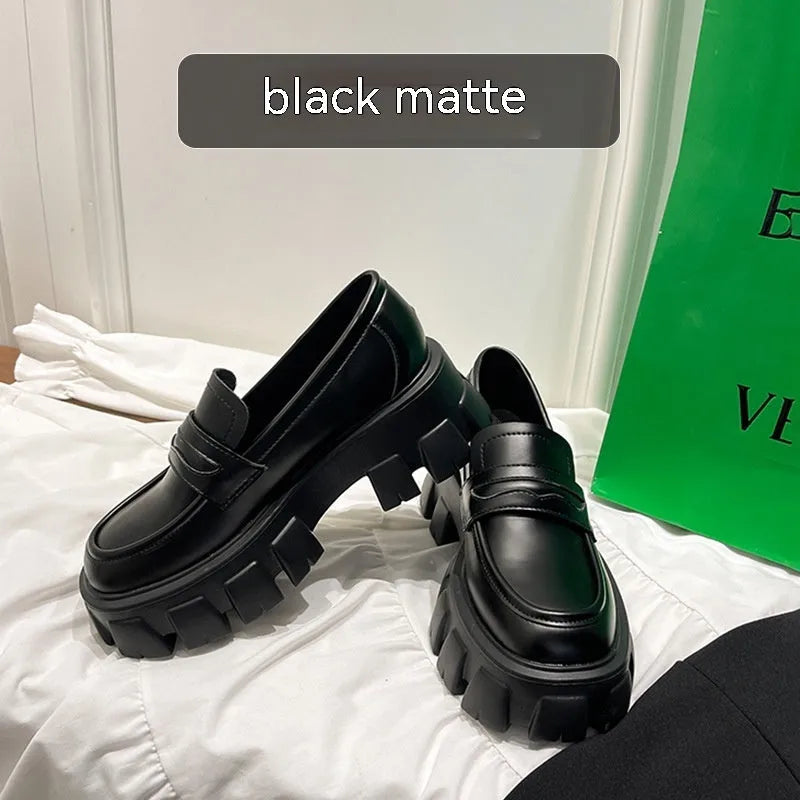 British-style wide-fit loafers with patent leather upper and 2.5cm rubber sole in matte or glossy finish