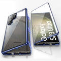 Samsung Galaxy S24 Ultra magnetic mirror phone case in black with peep-proof design and universal magnetic suction