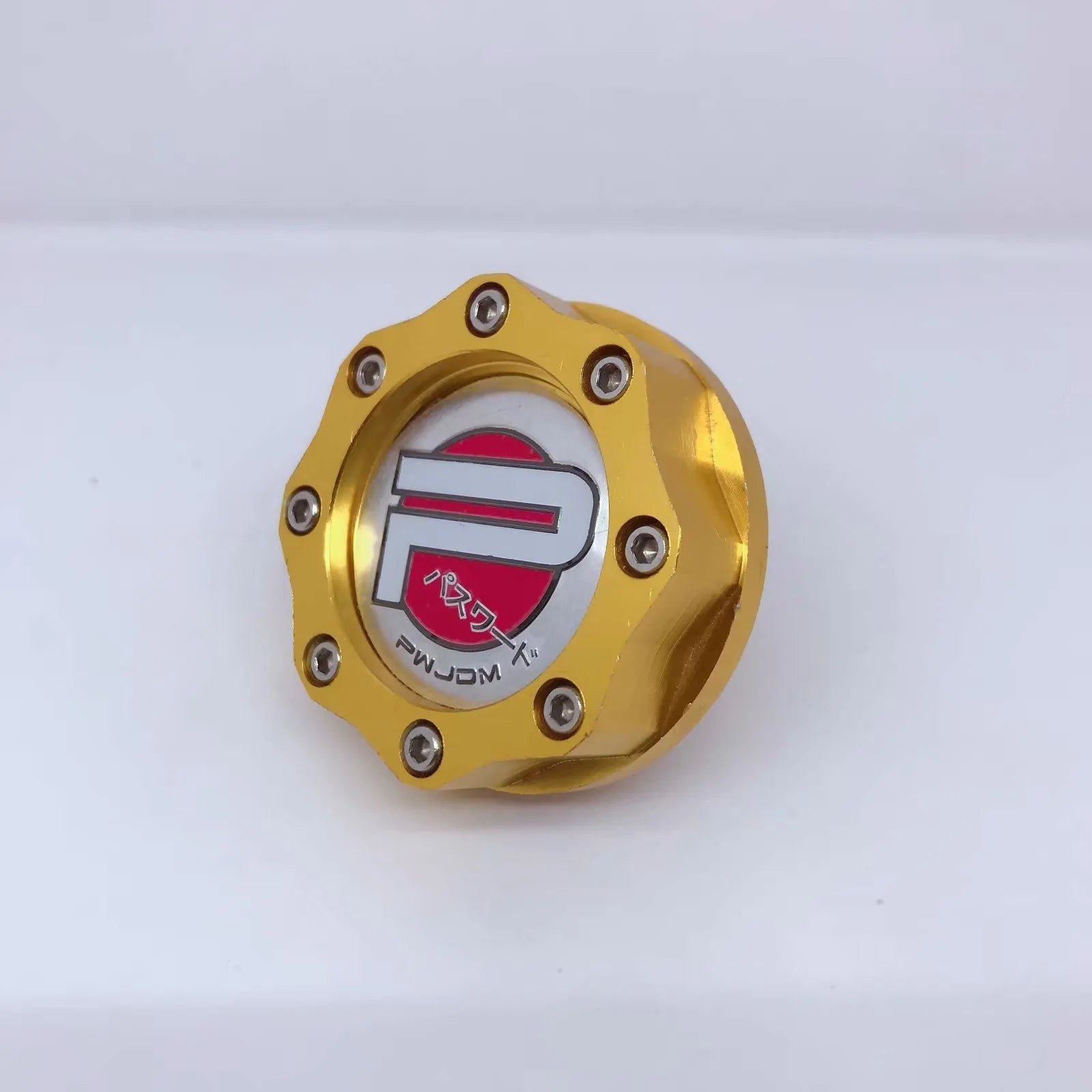 Aluminium alloy fuel tank cap for Honda vehicles in red, blue, gold, and purple colour options