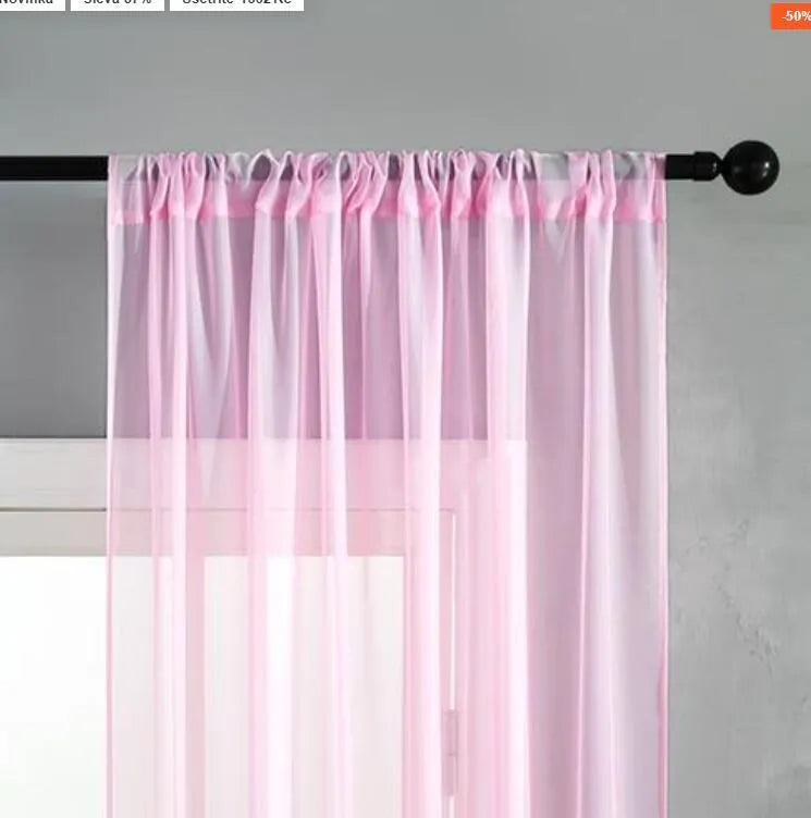 Modern pure colour cotton and linen window screen in black, size 150x250cm, with light transmission and good drape.