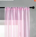 Modern pure colour cotton and linen window screen in black, size 150x250cm, with light transmission and good drape.