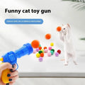 Plush ball toy gun for pets with yarn balls, 30cm launch gun with shooting mechanism