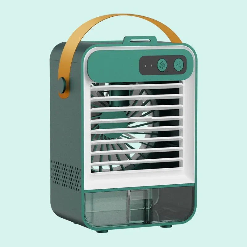 Dark green or ivory white desktop air humidifier with compact 19x12.5x10cm dimensions and low 36dB(A) noise