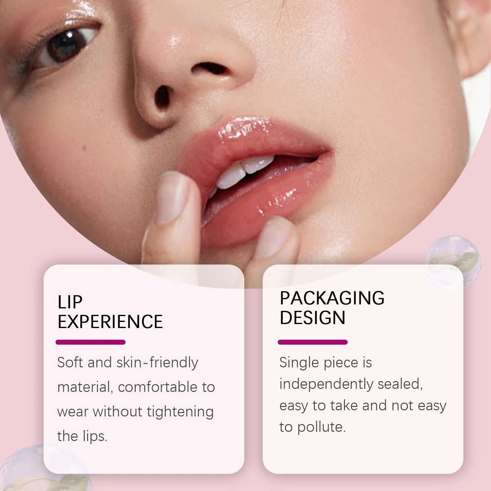 Silicone lip nursing adhesive bandage for moisturising lip care measuring 8cm by 12cm