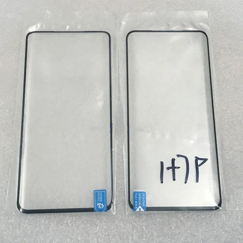 OnePlus 7 Pro touch screen replacement glass with OCA adhesive for smartphone display repair