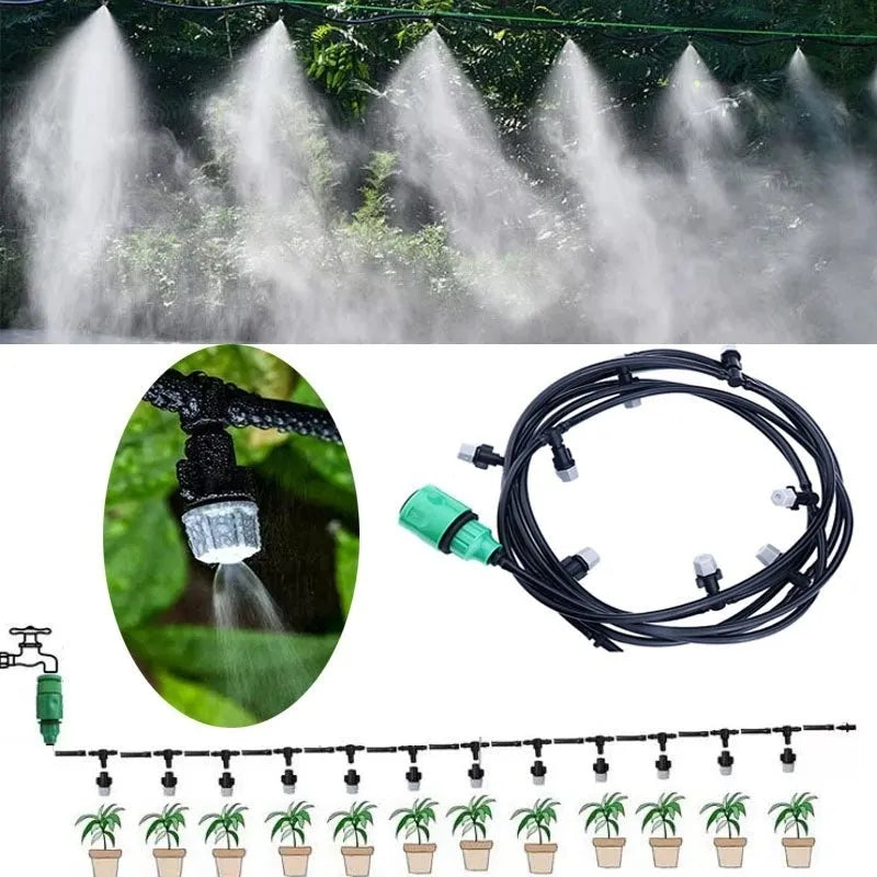 10 metre garden irrigation hose water mist system with 10 spray heads for greening projects
