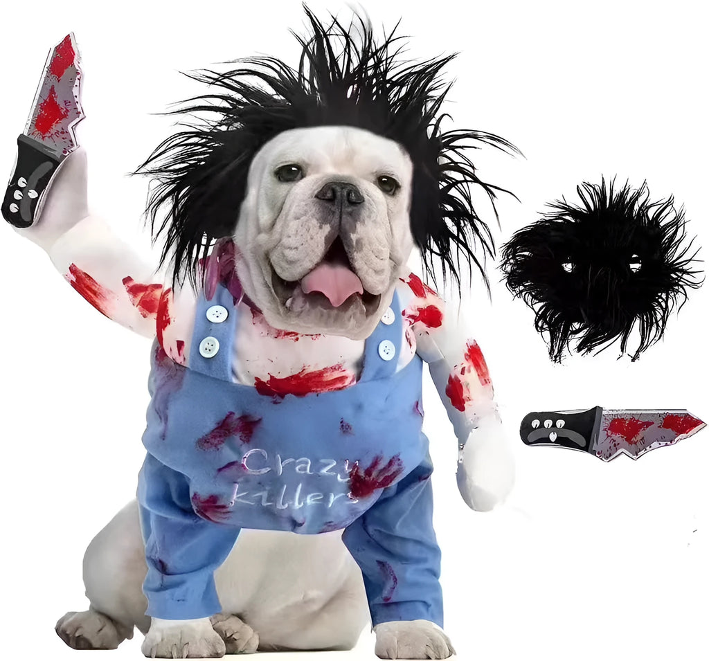 Pet costume bloody doll design polyester whole clothes for Halloween and Christmas