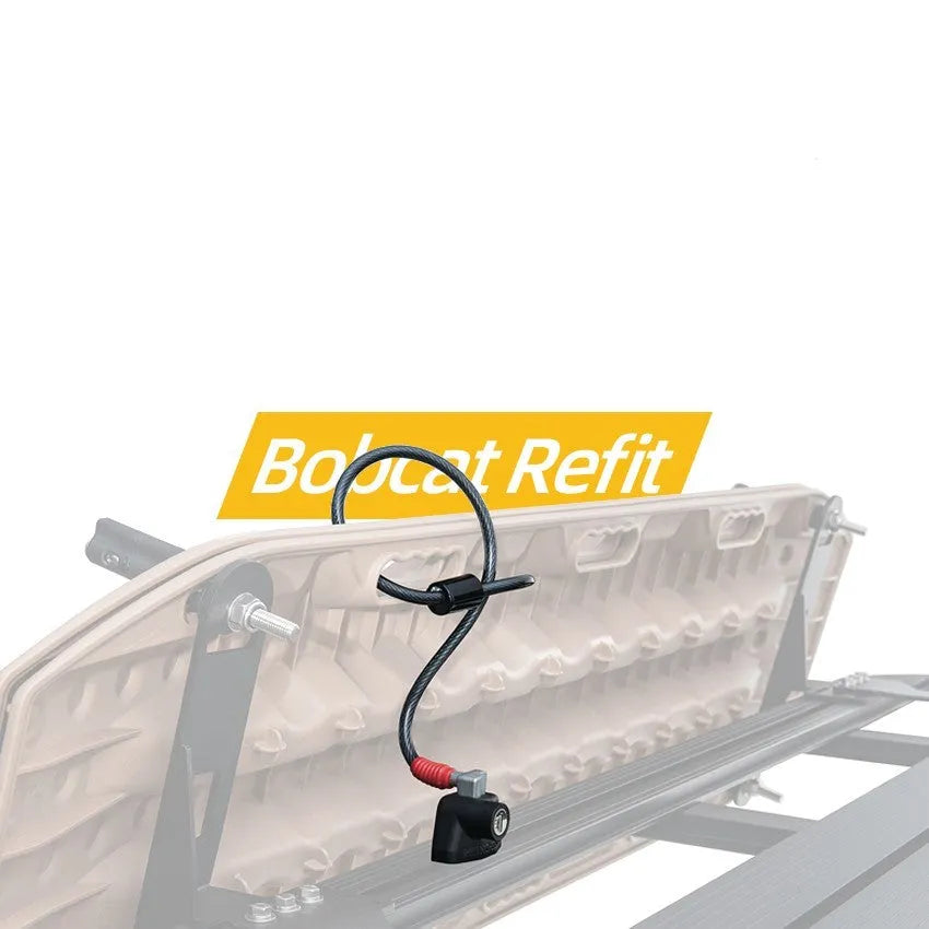 Steel cable lock with plastic sheath for securing equipment on vehicle roof platforms