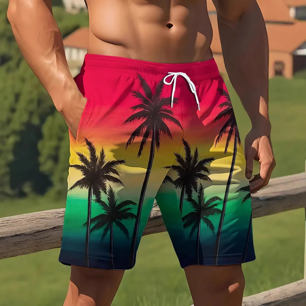 Men's micro-elastic quick-drying swimming trunks in polyester fabric available in multiple colours