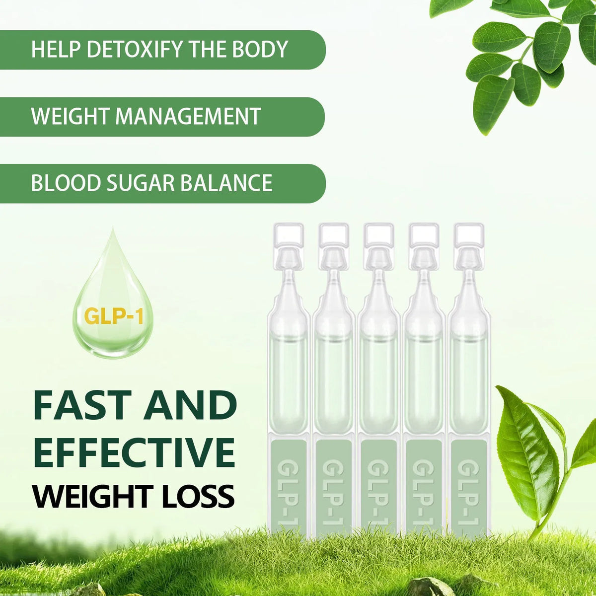 Box of abdomen slimming care drops with five pieces for lifting and firming body shaping applications