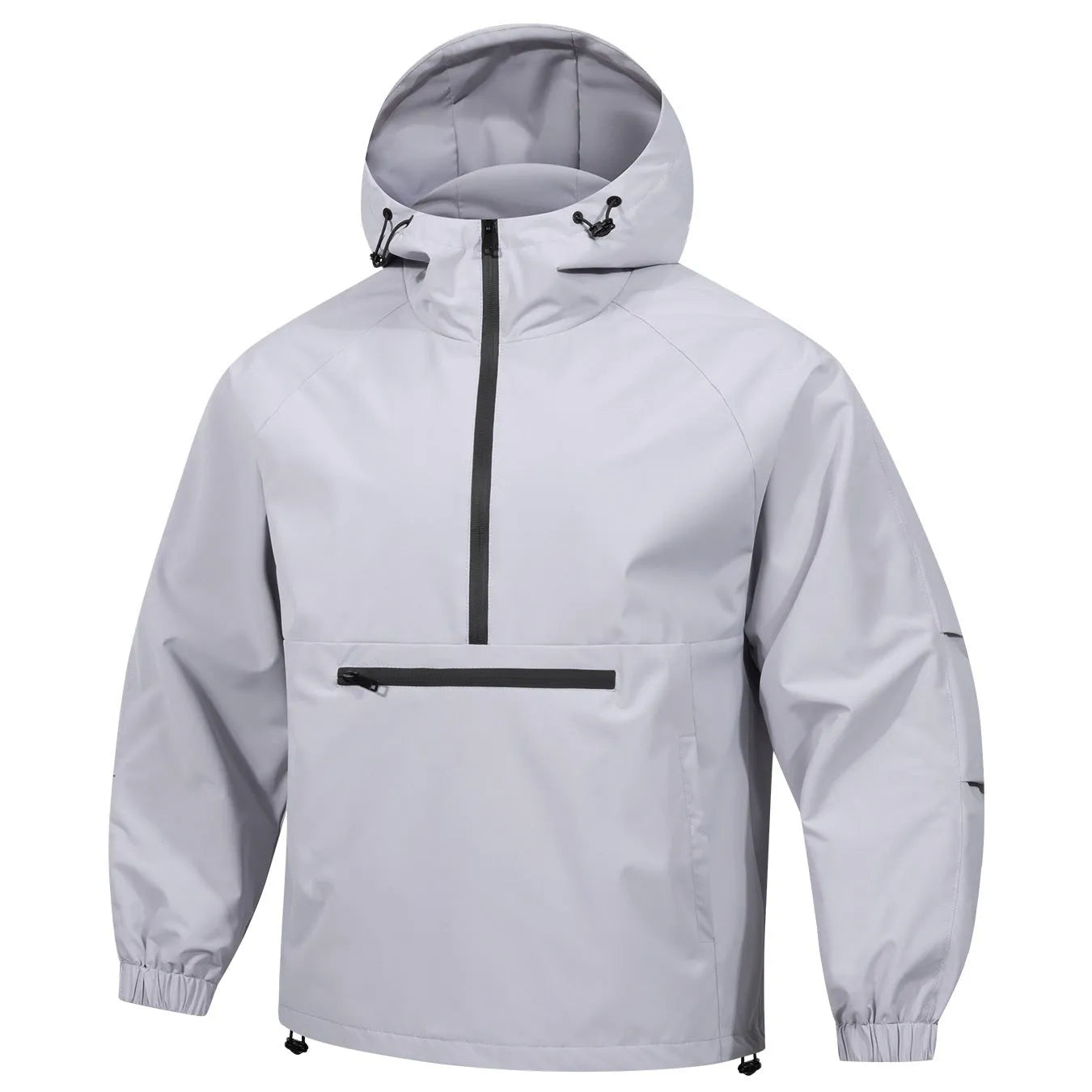 Men's Korean-style rabbit fur corduroy half-zip hooded sweater jacket in loose fit