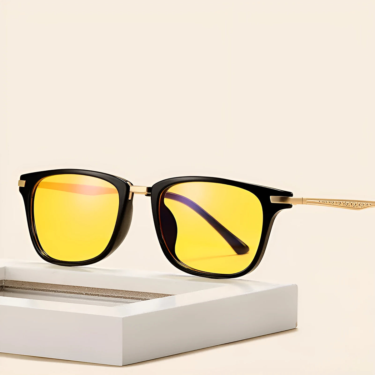 Full frame anti-blue light myopia glasses for men with PC lens, TR90 square retro frame, available in C1 C1.1 C1S C22 C5