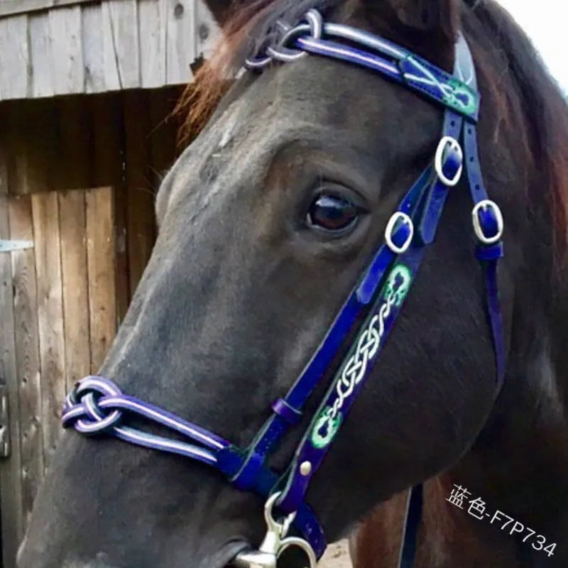 PU horse bridle with reins, size M, universal fit, shown for equestrian and cycling use