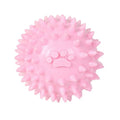Blue TPR footprint-shaped dog chew toy for tooth cleaning, 6cm in diameter.