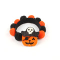 Halloween pet collar with fur ball decoration showing pumpkin pirate and witch design options