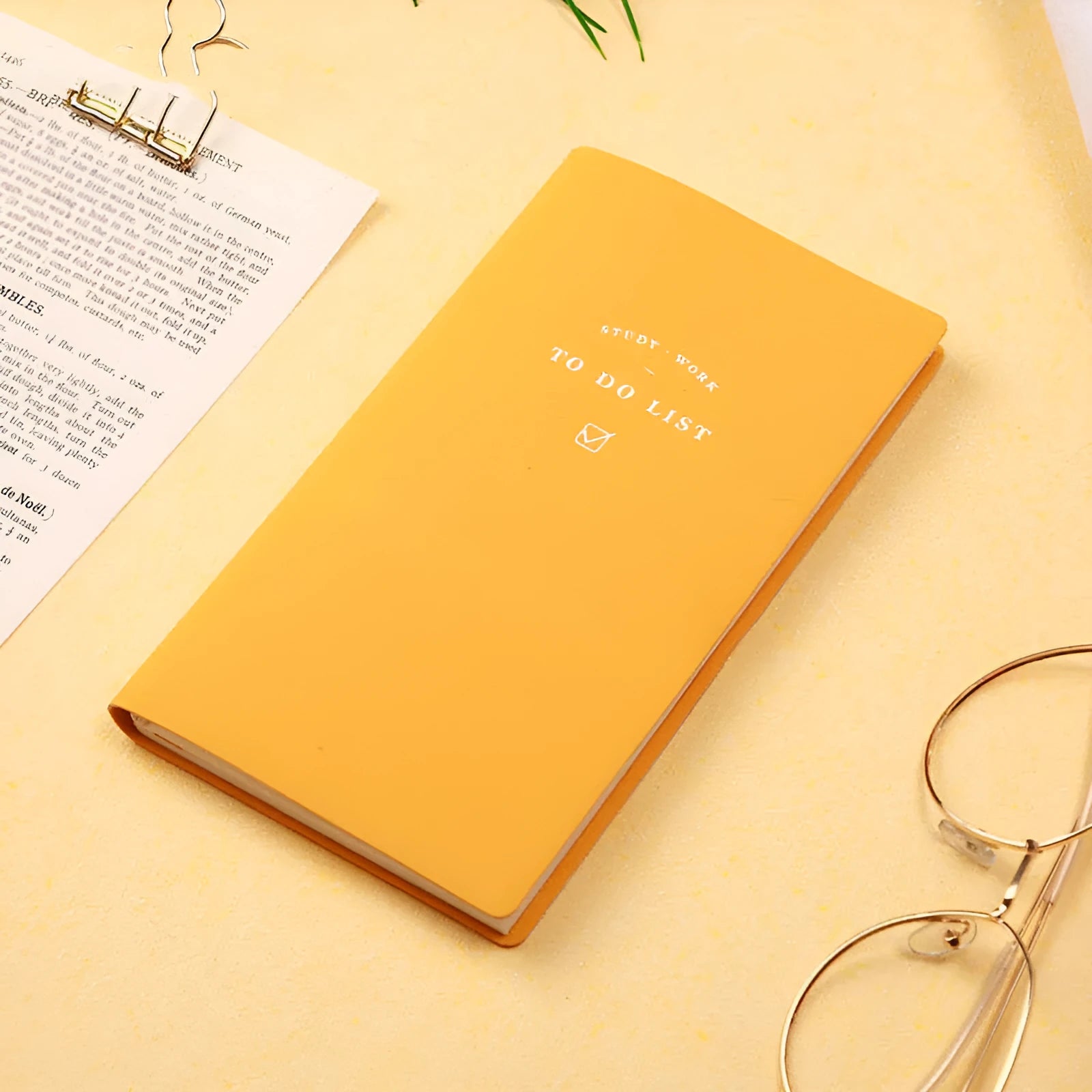 Simple style portable todo list notebook with PU cover in macaron colours and 96 sheets of eye protection paper