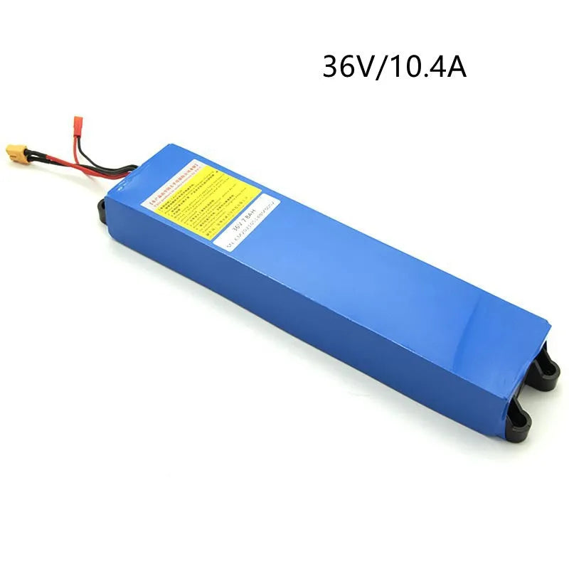 36V lithium battery pack for electric scooters with capacity options of 6.6A, 7.8A, or 10.4A